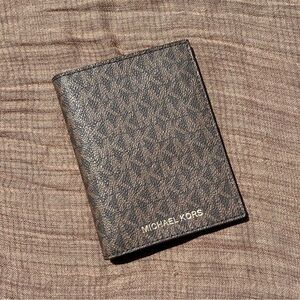 Michael Kors Brown Key Card Holder with Signature Monogram
